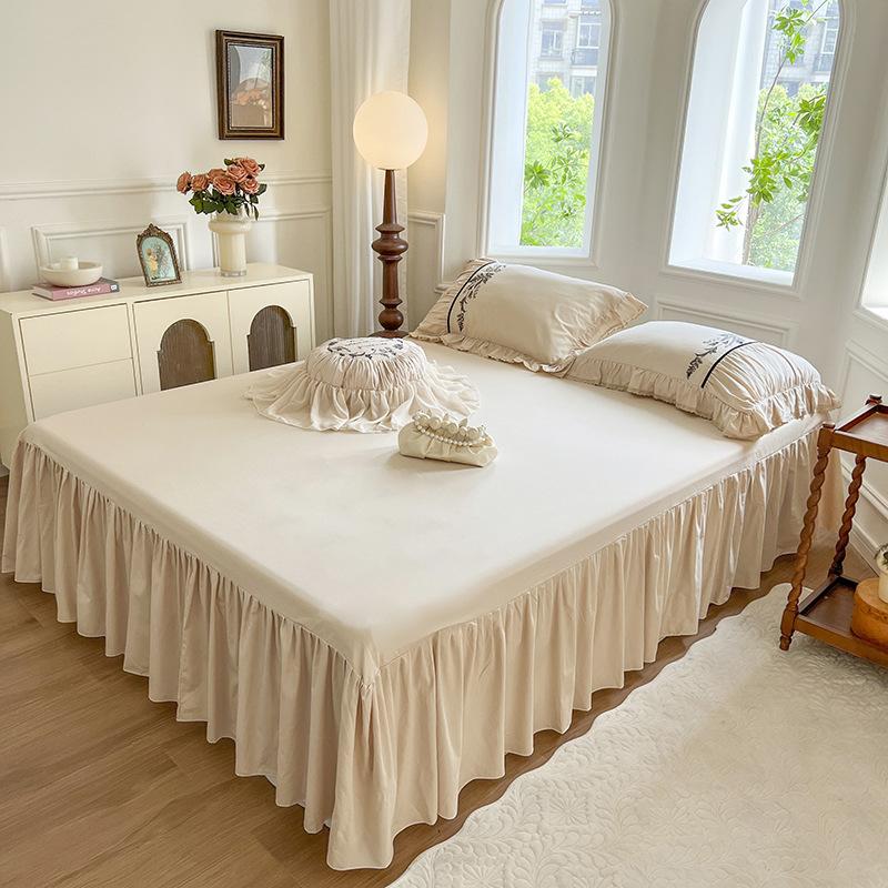 Four-piece Set of Pure Cotton Bedding French Lace Quilt Cover, Bed Sheet Pillowcase Set