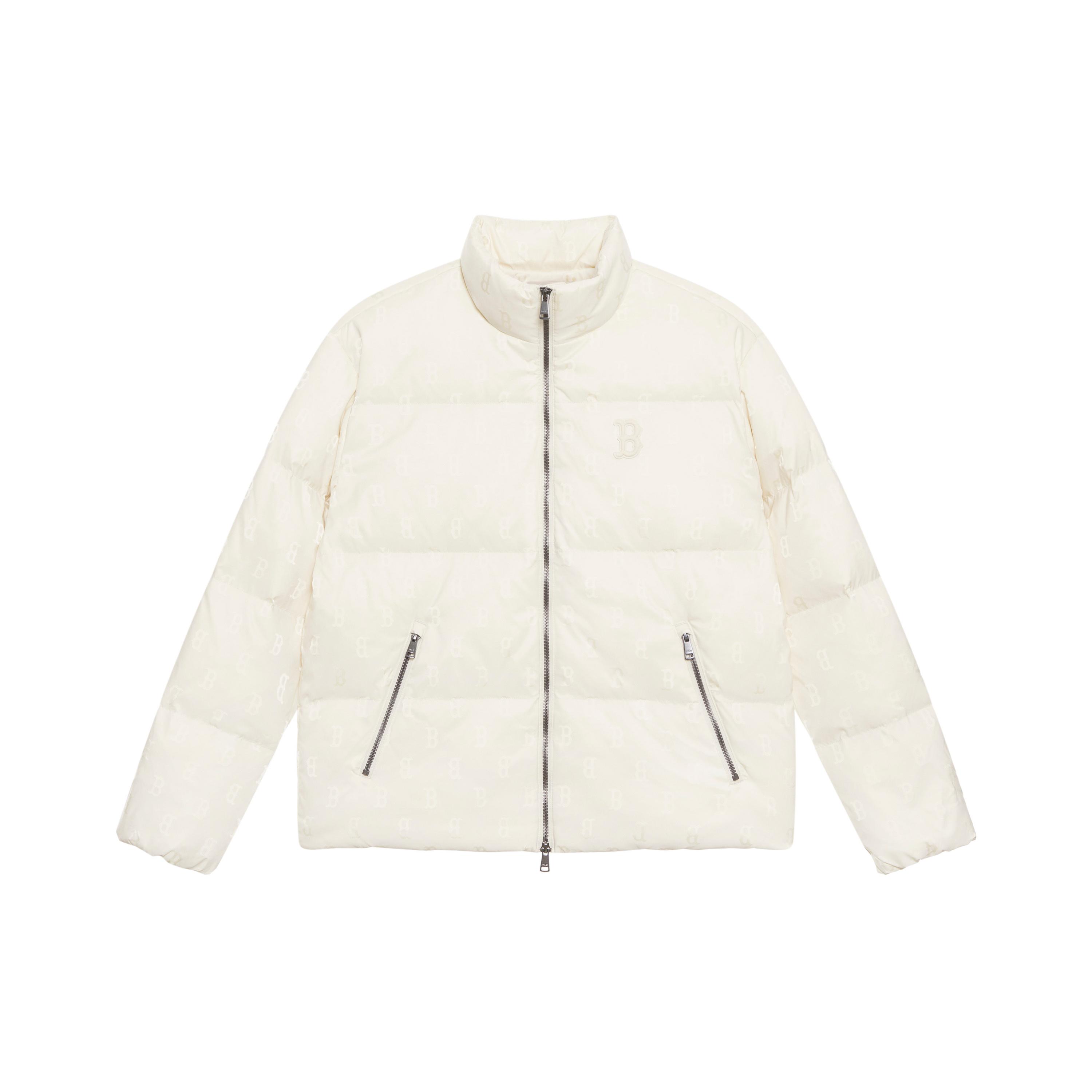 MLB MONOGRAM Collection Boston Red Sox 24FW Short Down Jacket Unisex Dark Cream 3ADJM0346-43CRD XS