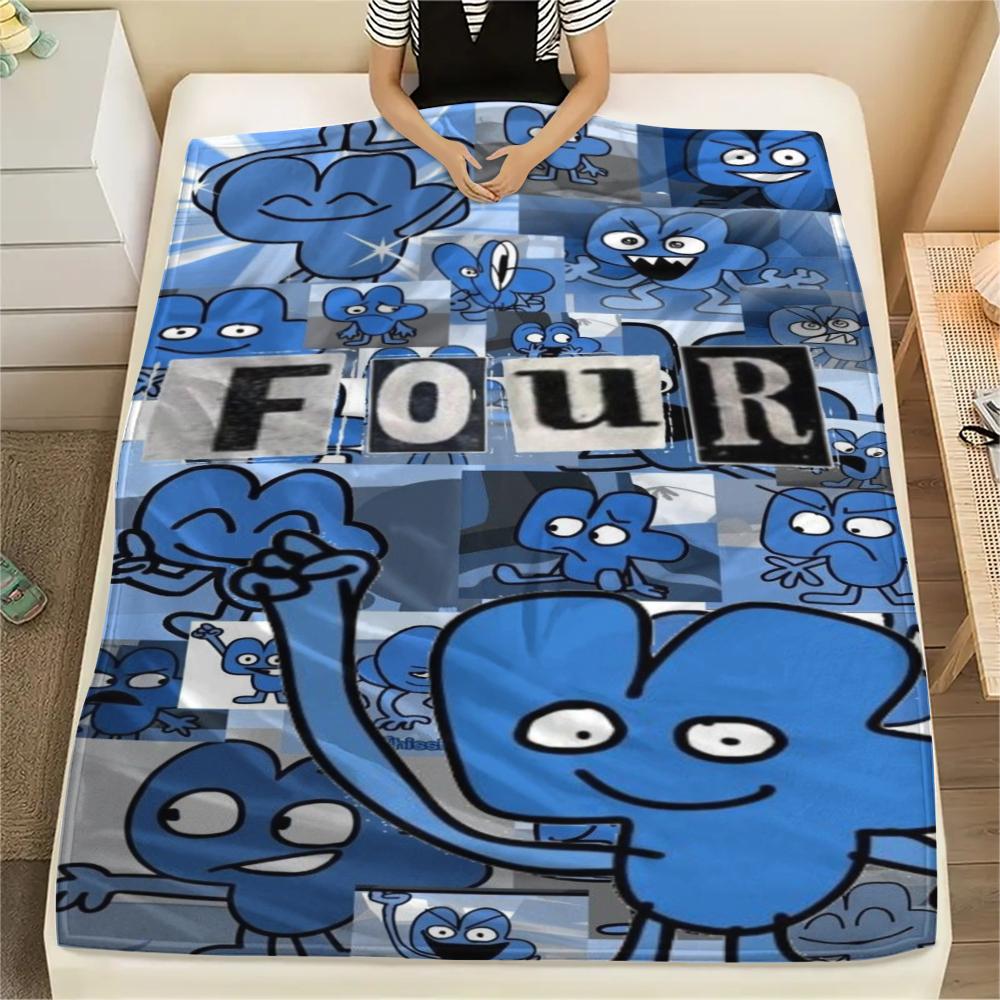 1Pc BFDI Game Print Flannel Blanket, High quality Comfortable for All Seasons, Home Decor, Warmth and Comfort, Perfect for Christmas Gifts 08
