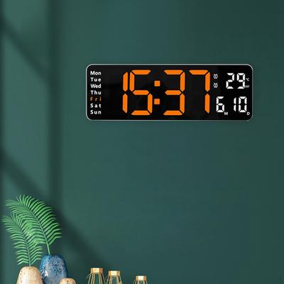 Large Display Digital Clock Bedroom Decor with Remote Control USB Mute Two Color Adjustable