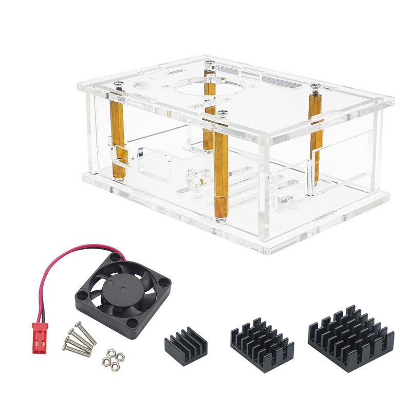 Orange Pi 4 Pro Transparent Acrylic Case with Fan & Heatsink