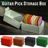Gitarrenplektrum-Aufbewahrungsbox mit Steckplatz-Organizer, Tragbare 3D-gedruckte Plektrum-Halterhülle