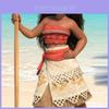 Encantador disfraz de princesa Moana para niñas, con collar incluido, ideal para divertirse jugando.