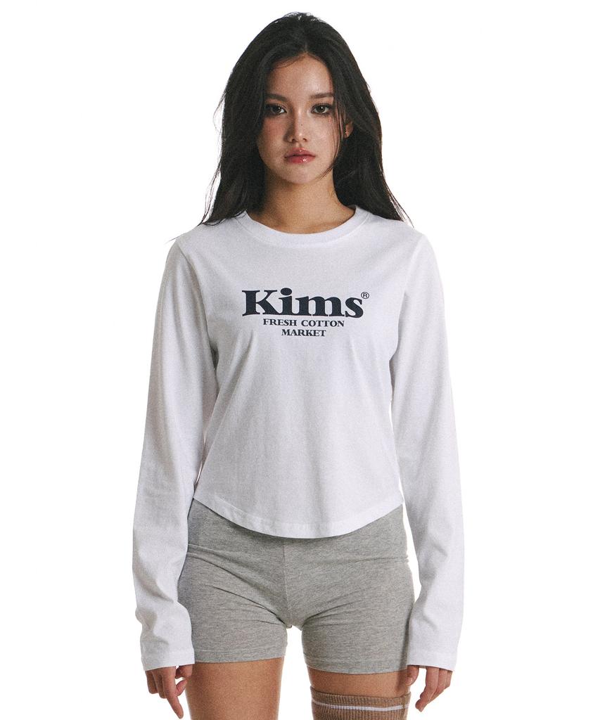 Kimseupeulesikoteunmakes Kims Bam Logo Ls Tee White