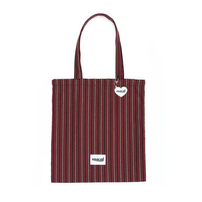 HEART STRIPE ECO BAG RED