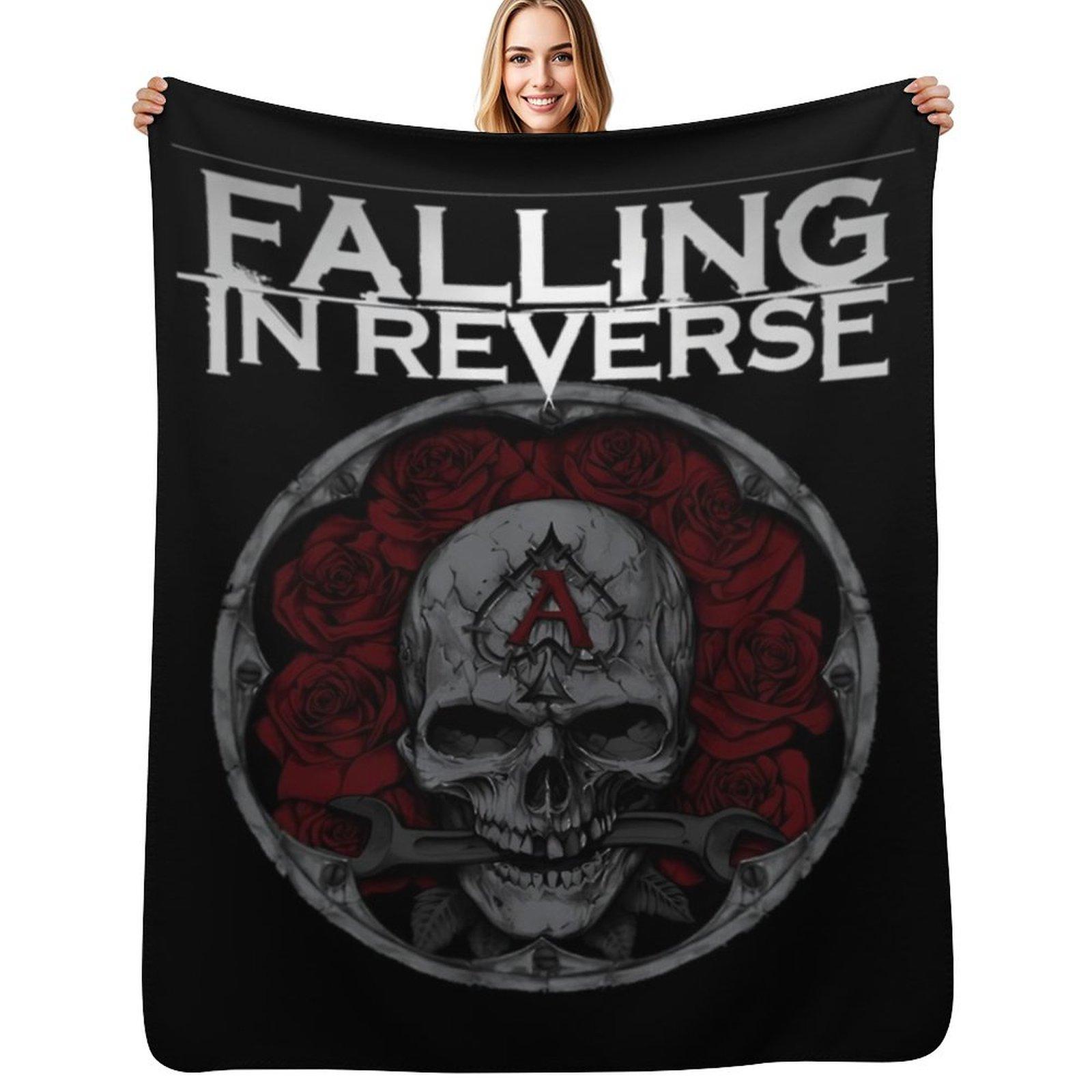 Falling In Reverse The Best Group Music Rock Band Throw Blanket Thin Soft Blanket for Summer Night Sleeping Size: 75*100cm, Weight: 230 GSM