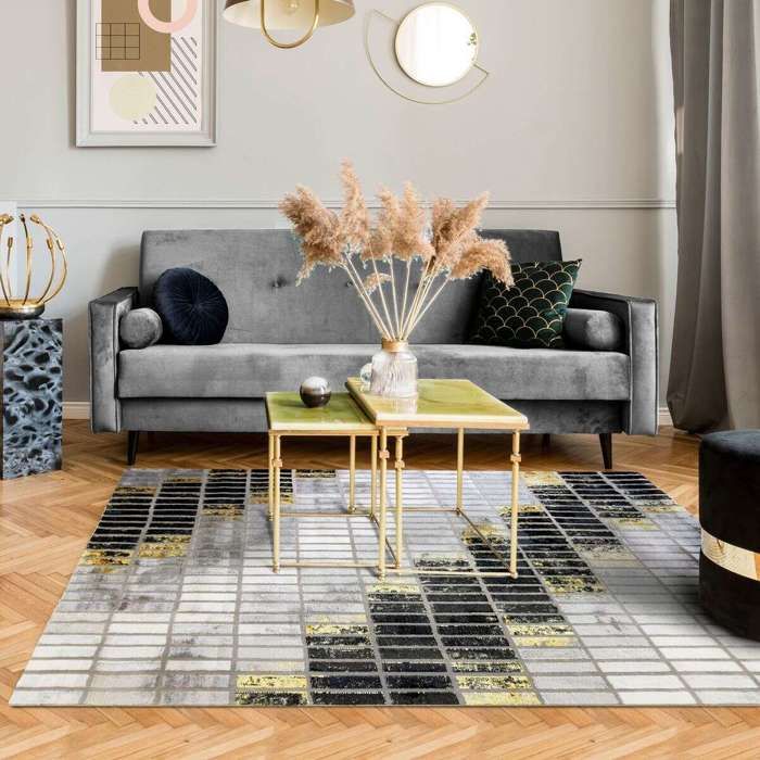 Modern Abstract Rug Grey Multicoloured 120x170