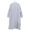 JOURNAL STANDARD 24-040-400-5010-1-0 Striped Linen Band Collar Gathered Shirt Dress *There Is No Size Notation. White / blackUsed