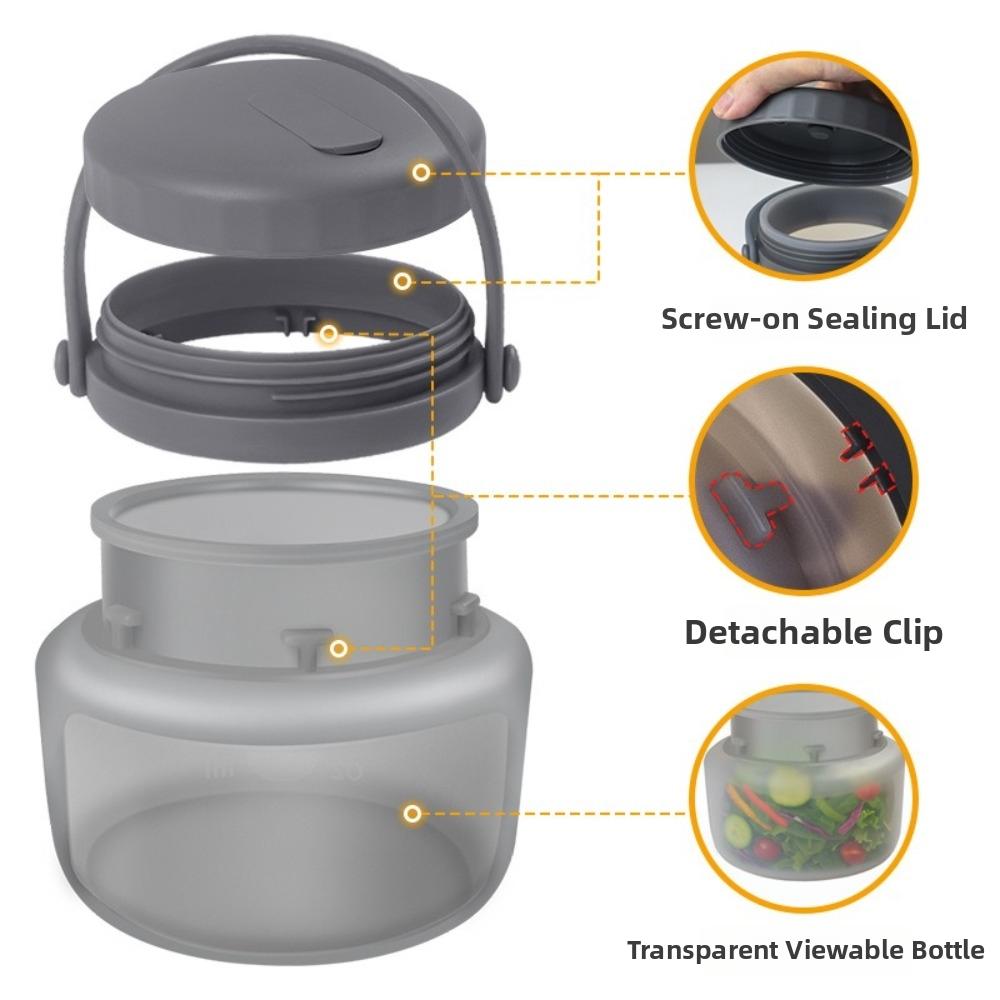 Leak-Proof Silicone Food Storage Containers with Handle Heat Resistant Food Airtight Bags Beverage Juice Cup 500/1000/1500ml
