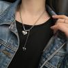 Long Metal Love Necklace Ins Hip Hop Sweet Cool Thick Chain Niche Pendant