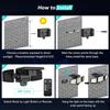 Outdoor Waterproof Solar Light with Motion Sensor 3-Head 200+ LEDs Security Light for Porches Garages Yard Entrances