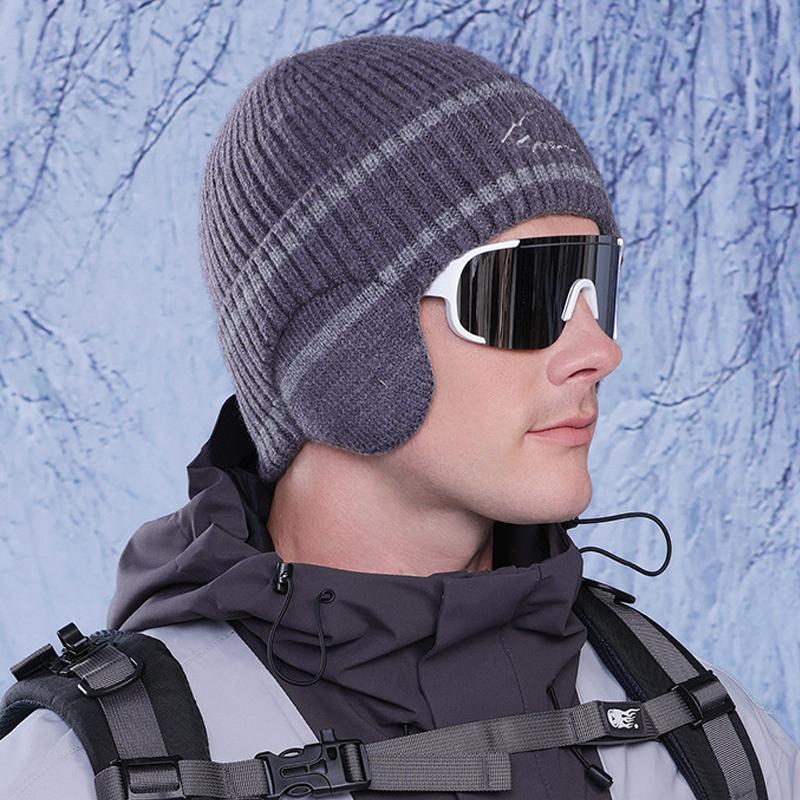 Зимняя вязаная шапка для защиты ушей — фото 9