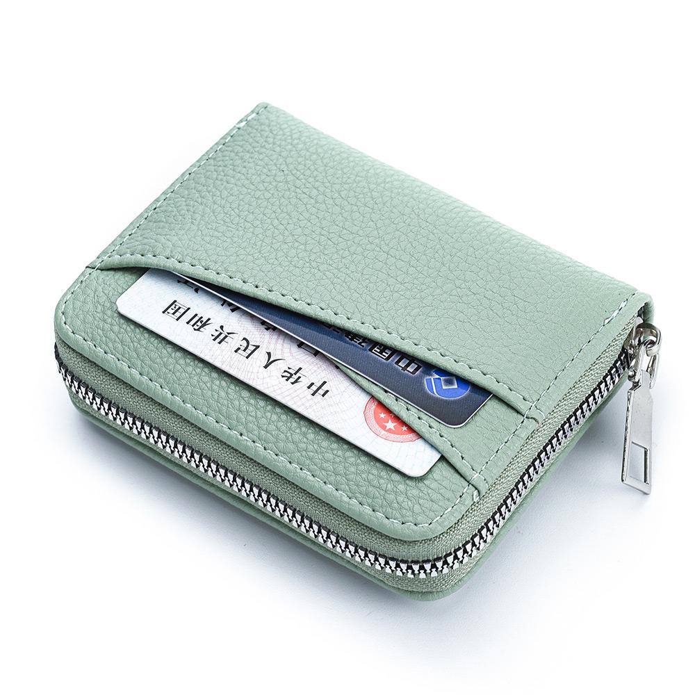 Women's Zipper Purse Short Lychee Pattern Fashion Multi-Card Slot ID Card Holder Coin Zipper Purse For Women