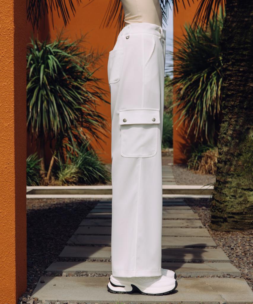 OBER GOLF Flow Wide Cargo Pants (White)