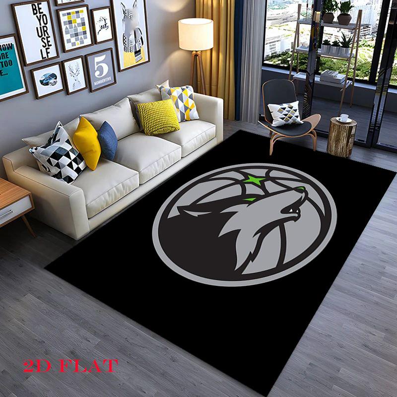 Χαλί με Εκτύπωση Λογότυπου Minnesota Timberwolves Πατάκια Δαπέδου Εκτύπωση Διακόσμηση Φοιτητικής Εστίας Τέχνη Δωματίου