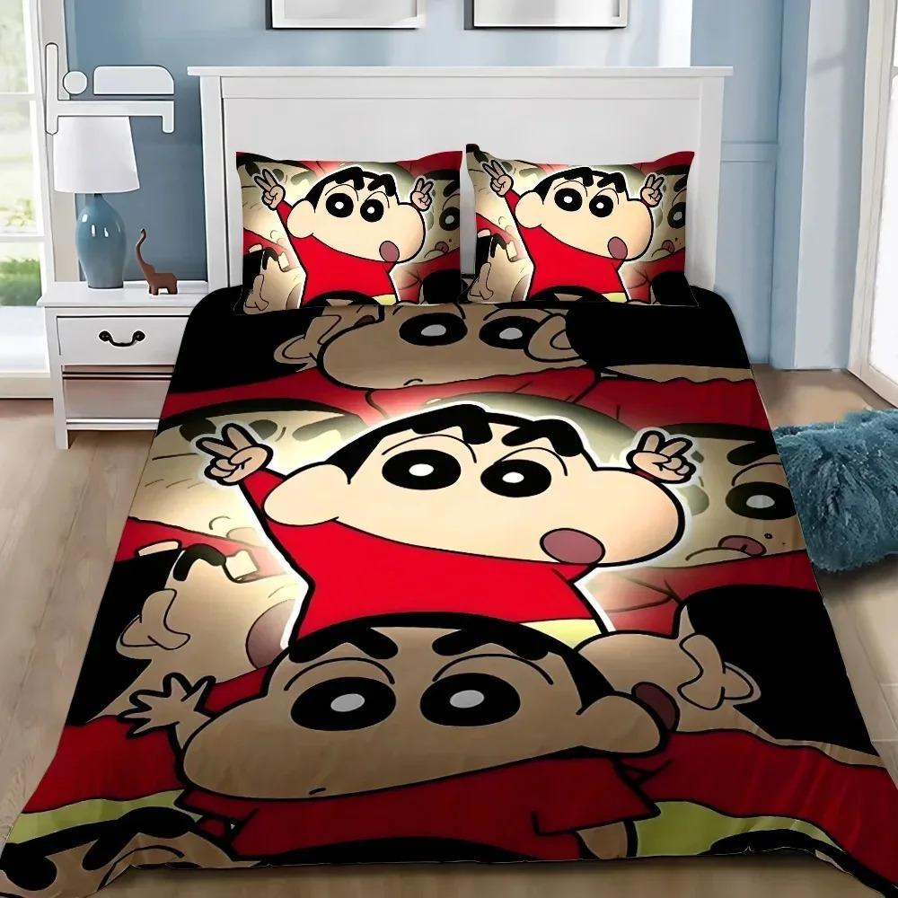 Bettdecke Cartoon C-Crayon Shin Chan Bettwäsche-Set Für Kinder Erwachsene Einzel Doppel Große Größen Schlafzimmer Dekoration Geschenk