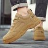 New Men's Work Shoes High Quality Frosted Leather Sneakers Mens Outdoor Breathable Wear-resistant Casual Shoes 