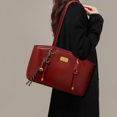 Sac Sac pour Femmes Automne et Hiver Sac Épaule Aisselle Grande Capacité Rouge Sac de Mariage Nuptial