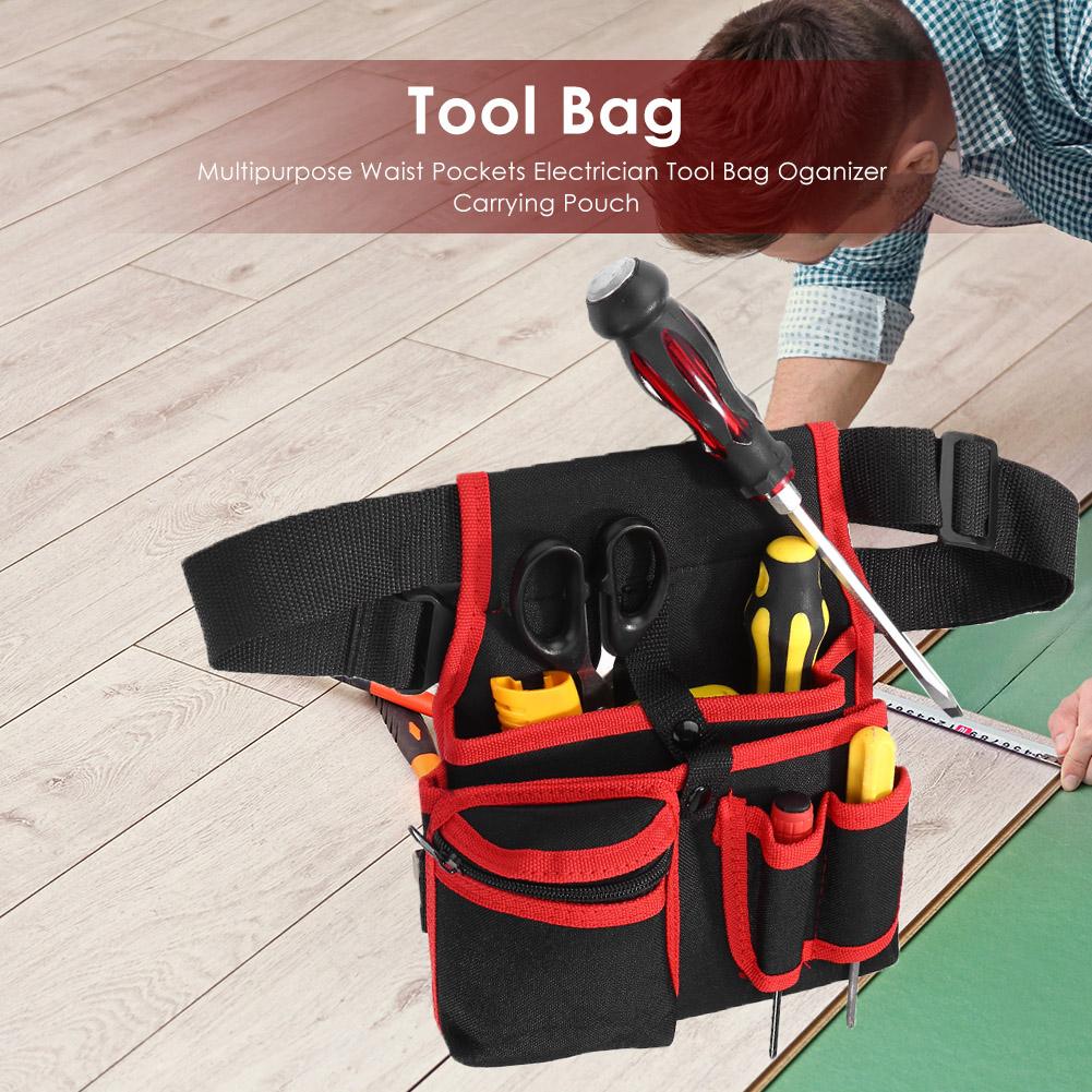 Wear-resistant Tool Bag  Polyester Hardware Electrician Waist Pack Hammer Pliers Pouch Repair Tools Storage