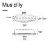 Wilkinson Vintage Tone Alnico V Strat-Style Gitarren-Bridge-Pickup, Weiß