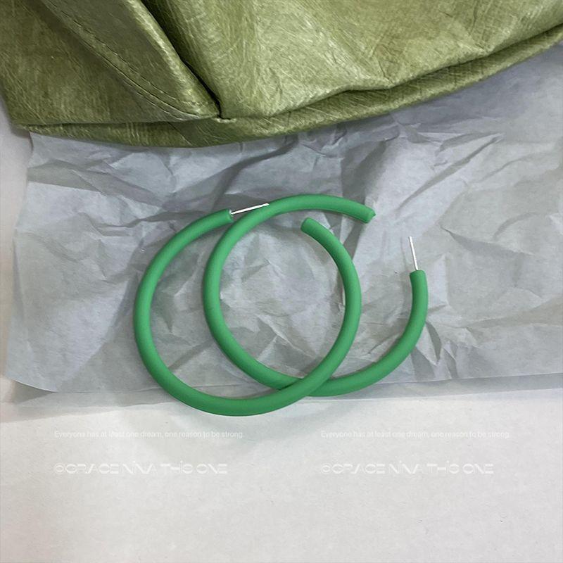 

Niche Style Colorful Internet Popular Female Big Ear Ring Big Green Circle