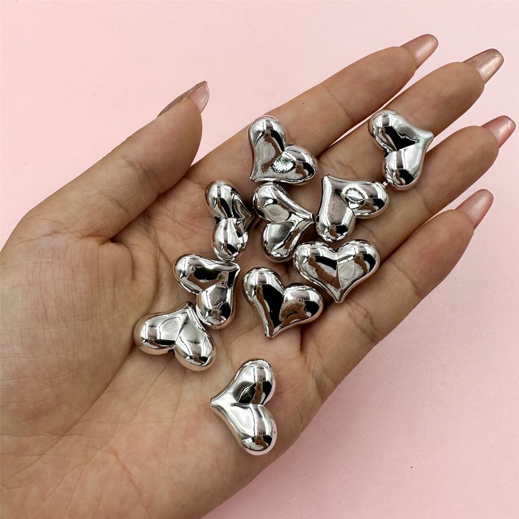 Home Partyzubehör Distanzperlen 22*16mm Bunt DIY 10 STK Acryl Herzform Groß Handgefertigt Zubehör für Schmuckherstellung Lose