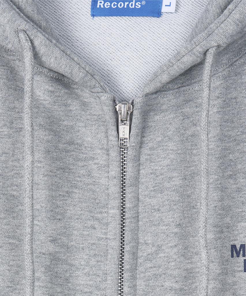 Manhattan Records Classic Logo Zip Up Hoodie - Gray