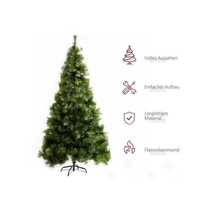 Sapin De Noël Artificiel HOMCOM 210 Cm Avec 505 Branches Et Support Métallique Adapté À Une Utilisation En Intérieur