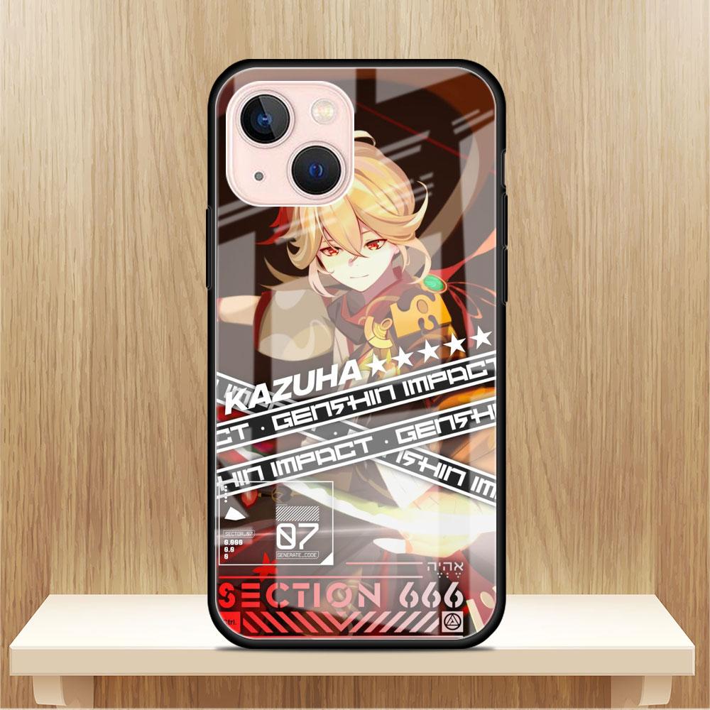 

Чехол из закаленного стекла для Apple iPhone 14 13 11 Pro Max 12 Mini X XS XR SE 7 8 6 6S Plus, чехол для телефона Genshin Impact Anime iPhone 6(6S)