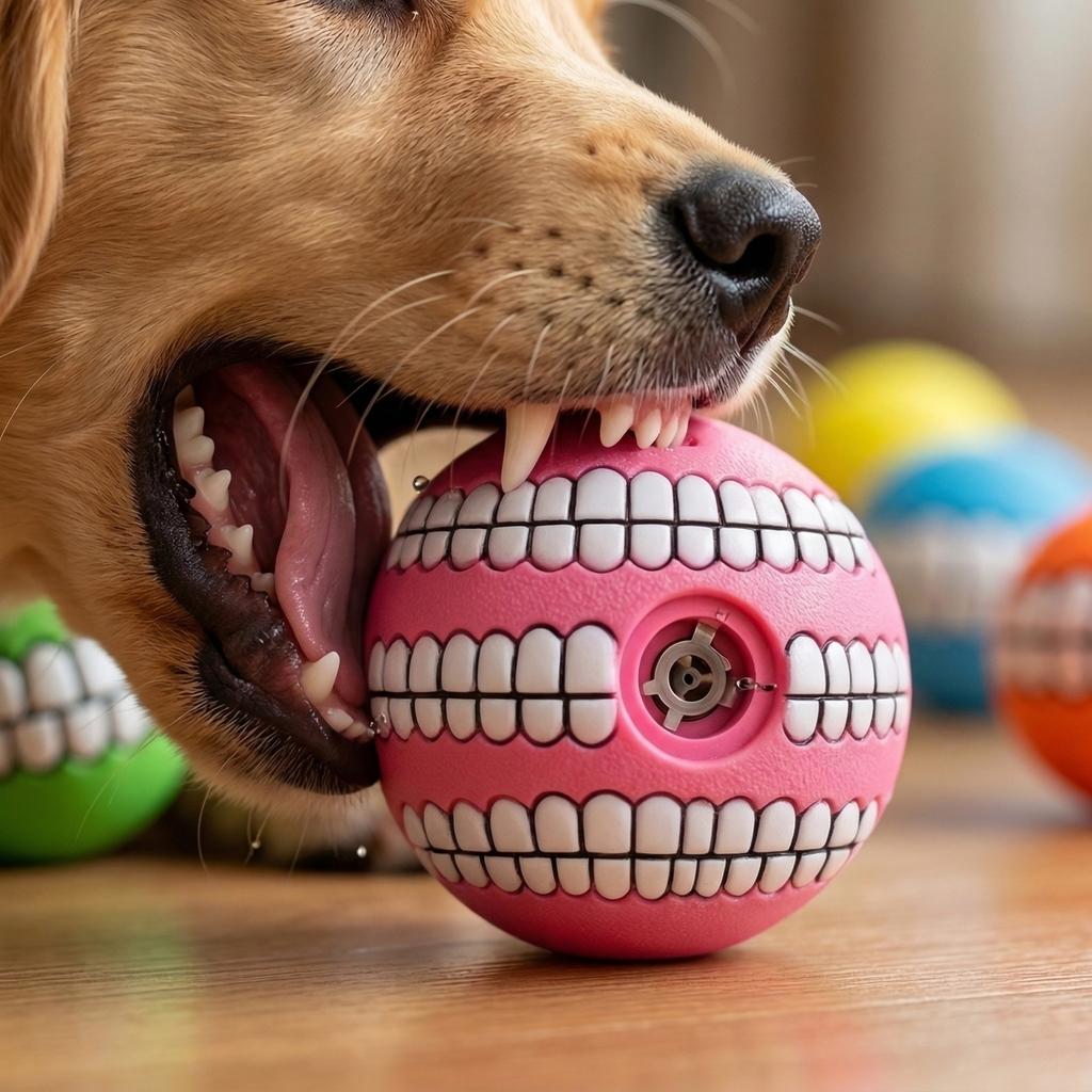 Zahnball Hund Quietschspielzeug - Ein Kauspielzeug, Ein Interaktives Quietschspielzeug Geeignet Für Hunde, Die Gerne Kauen, Und Spaß.