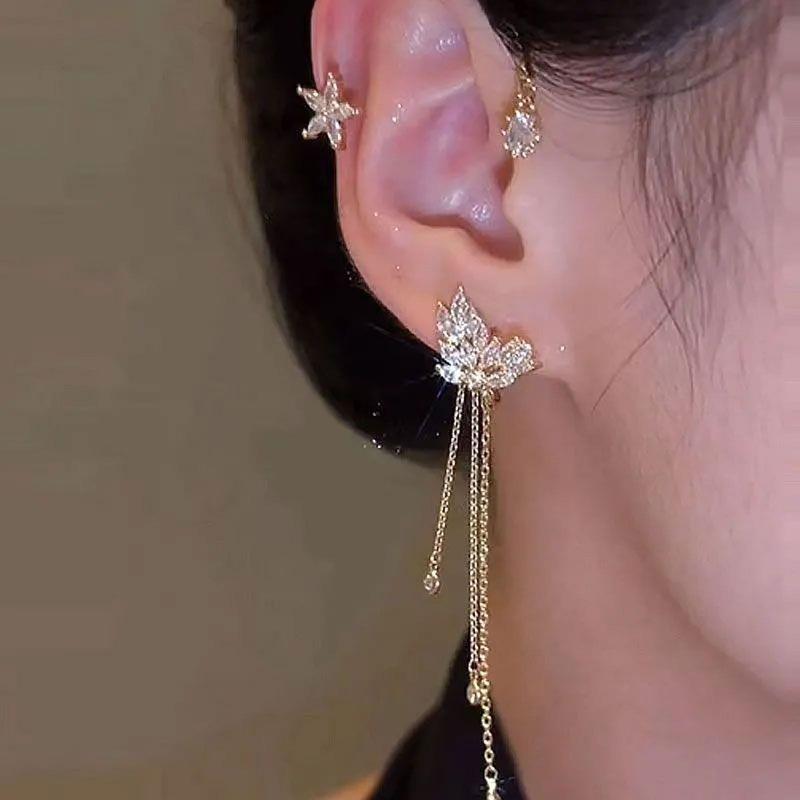 2026 Star Leaf Tassel Earmuff Earrings: Multi-functional Jewelry
