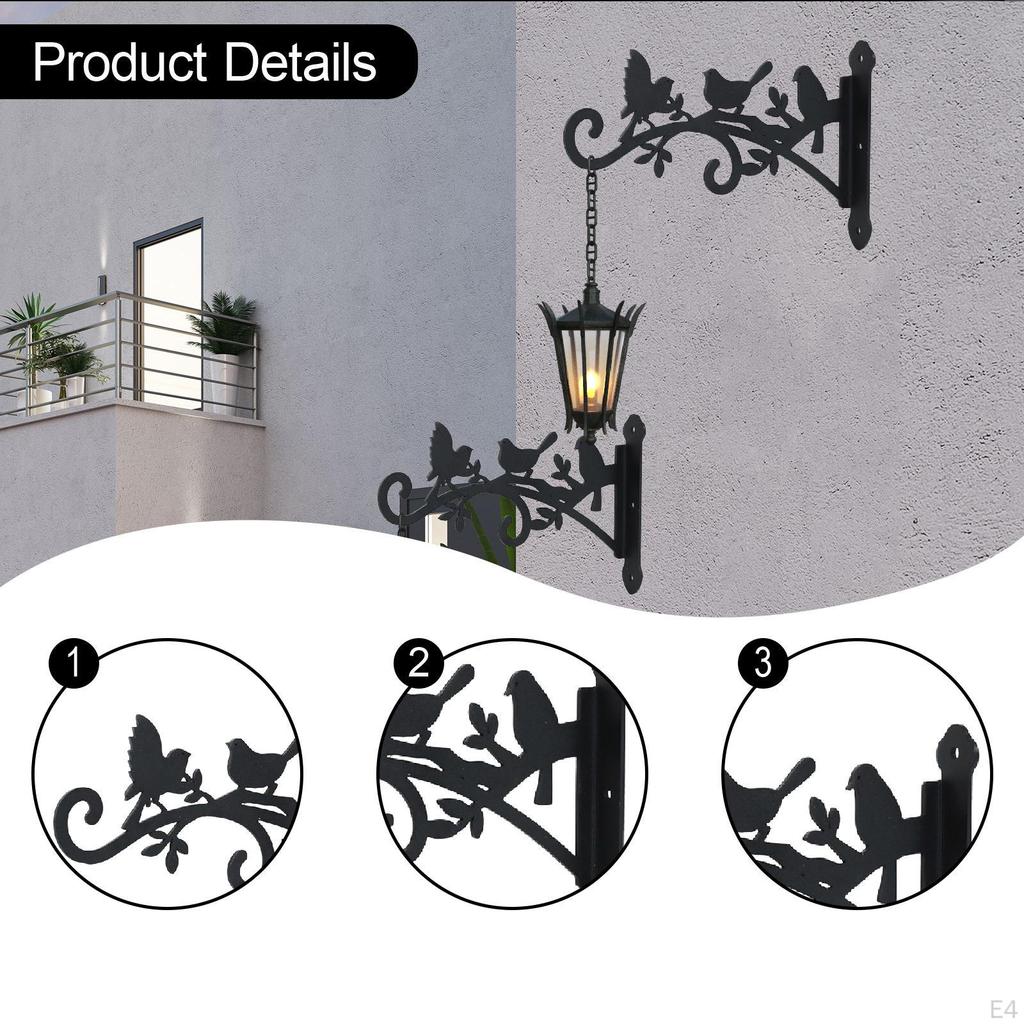 2 Pieces Outdoor Plant Hangers Hanging Brackets Stylish Wall Mounted Hooks Holders for