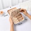 Elegante doppellagige Reise-Schmuckschatulle für Damen – Organizer für Halsketten, Ohrringe & Ringe