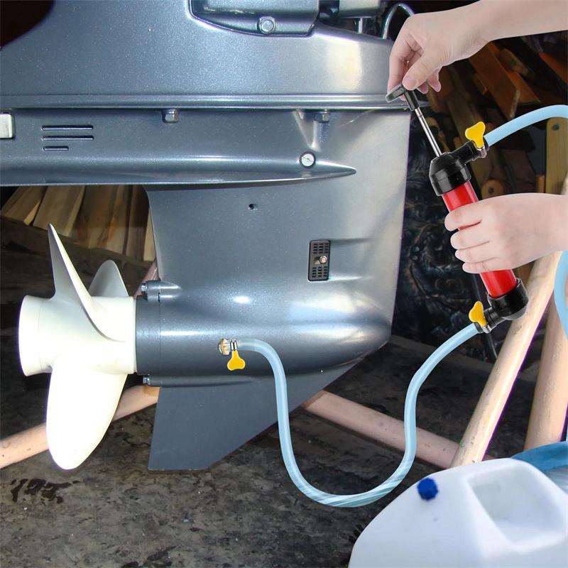 Kit de Bomba Manual Sifão Anticongelante para RV Bomba de Transferência de Líquidos Com Duas Mangueiras de PVC Transparentes de 1 Metro Para Gasolina, Óleo e Fluidos