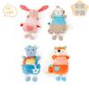Baby Comfort Towel Plush Toy Soft Security Blanket Sleep Soother Hand Puppet Infant Newborn Cuddle Toy Pink Bear