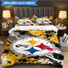 Pittsburgh Steelers Logo Art 3pcs Bedding,Including 1pc Duvet Cover And 2pcs Pillowcases Perfect for Christmas,Ideal for Bedroom, Dormitory