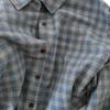 Women's Blue-Gray Plaid Brushed Shirt Jacket - Casual, Versatile Autumn/Winter Layer with High-End Feel