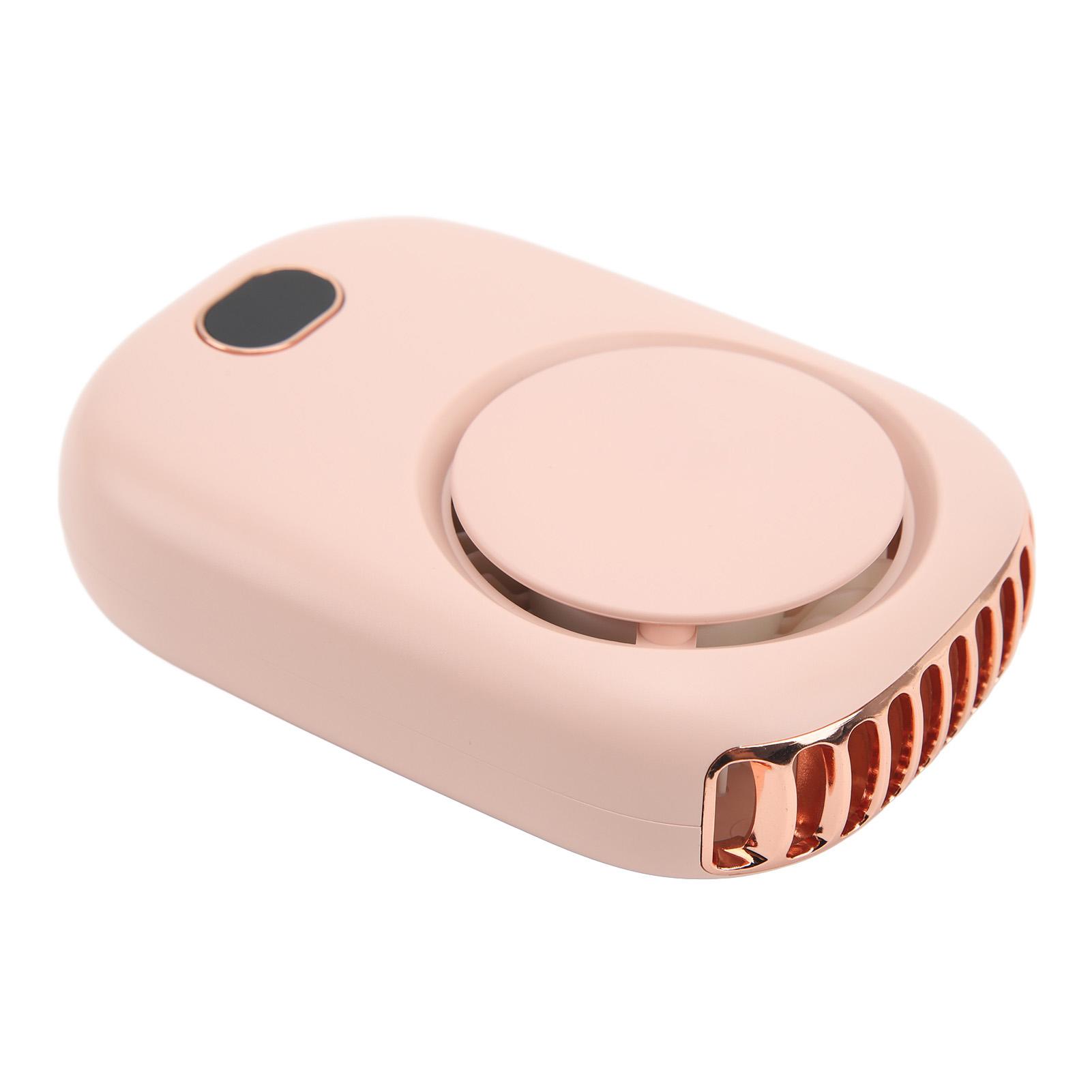 

Hanging Neck Fan Portable USB Charging Leafless Fan Large Wind Power Display Hanging Neck Bladeless Small Fan Pink рожевий