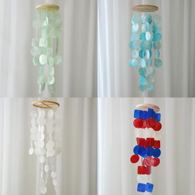 1pc Garden Shell Wind Chimes Artwork Garden Wind Chime with Cool Natural Zen Charm Outdoor Decoration 60x12x12cm