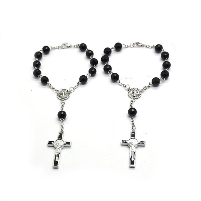 Delicate Catholic Rosary for Woman Faith Bracelet Metal Pendants Metal Chain Gift for Mother Birthday Anniversary