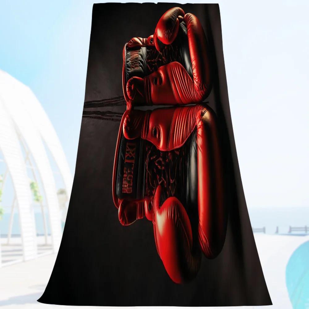 Boxing Gloves Vintage Beach Towel Colorful Bath Towels For Girl Microfiber Quick Dry Custom Sand Free Beach Yoga Spa Gym Pool