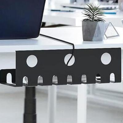 Bandeja de gestión de cables para debajo del escritorio de 2 piezas, estructura hueca versátil para mantener el escritorio