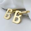 Fashion Retro Jewelry Gifts for Women Party Drop Dangle Earrings Hoop Earrings Letter B Design Removable
