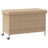 VidaXL Garden Storage Box and Wheels Woven Resin, Outdoor Storage Box, Cushion Storage 4103829
