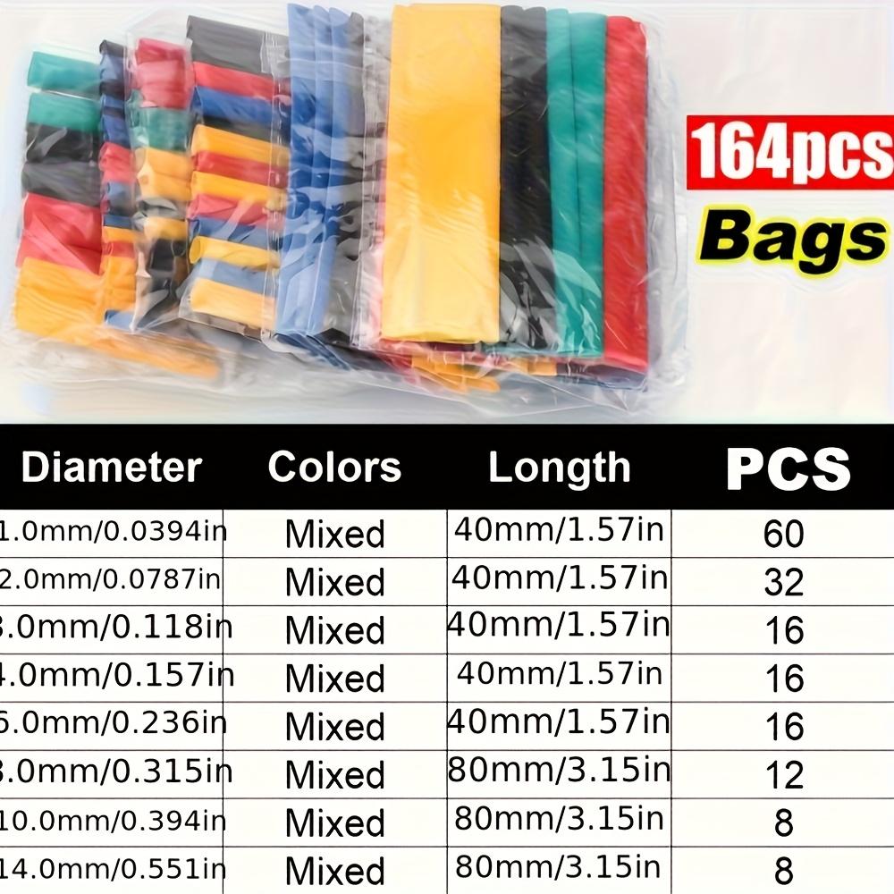164pcs/bag Heat Shrinkable Tubing Heat-Resistant Heat Shrinkable Tubing | Electrical Connection Wires, Cable Insulation Sleeves