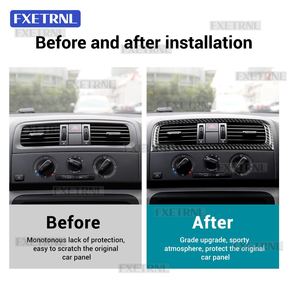 For Skoda Fabia 2 MK2 5J 2007 2008 2009 2010 2011 2012 2013 2014 Real Soft Carbon Fiber Sticker Car Central Control Air Outlet