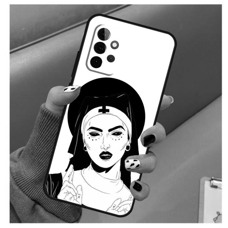 Sister Style Nun Sexy Girl Case For Samsung Galaxy A33 A13 A53 A34 A54 A14 A15 A16 A26 A36 A56 A12 A32 A52 A06 A35 A55