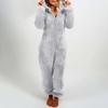 2024 Trendy European/American Fleece-Lined Hooded Jumpsuit Pajamas for Women - 22 Colors Available