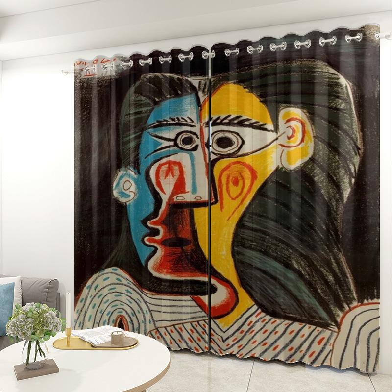Abstract Curtain Cloth Bedroom Living Room Balcony Blackout Curtain Office Hotel Insulation Curtain
