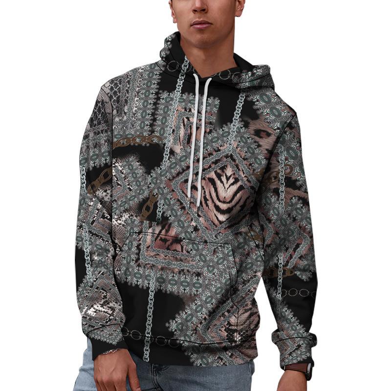 

Осенняя новая серая мужская тонкая толстовка с принтом из тигровой кожи, повседневная, удобная толстовка с 3D цифровой печатью для мужчин и женщин, бейсбольная форма для пар XS серый